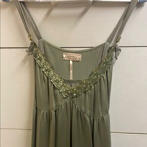 Olive Green Embellished Sundress